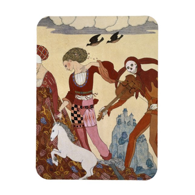 Mediaeval Scene by Georges Barbier Magnet (Vertical)