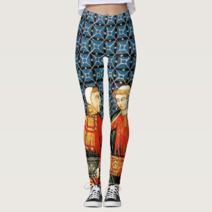 Mediaeval scene of Hurdy Gurdy players - Leggings