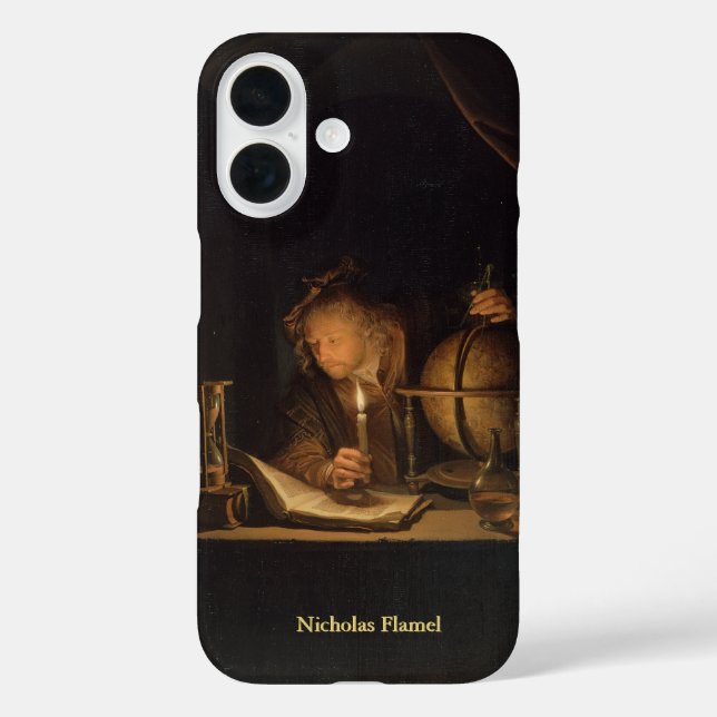 Mediaeval Scientist with Name Case-Mate iPhone Case (Back)