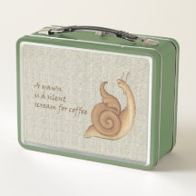 Mediaeval Screaming Snail Metal Lunchbox