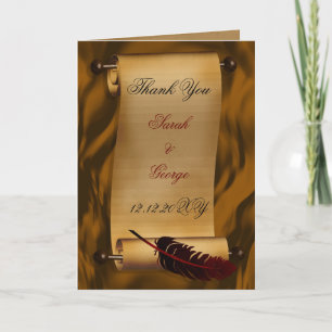 mediaeval scroll vintage Thank You Card