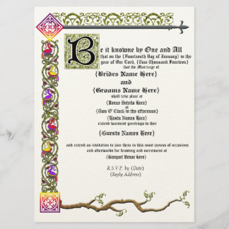 Mediaeval Scroll Wedding Invitation