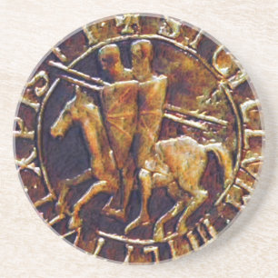 Mediaeval Seal of the Knights Templar Coaster