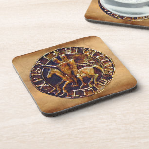 Mediaeval Seal of the Knights Templar Coaster