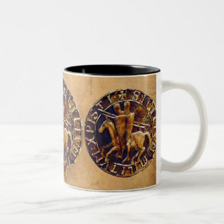 Mediaeval Seal of the Knights Templar Horses Two-Tone Coffee Mug