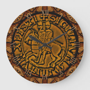 Mediaeval Seal of the Knights Templar Large Clock