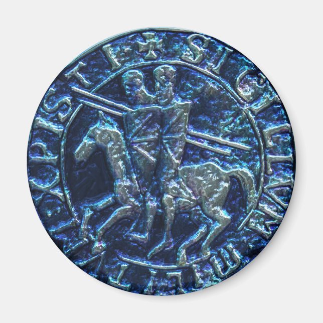 Mediaeval Seal of the Knights Templar Magnet (Front)