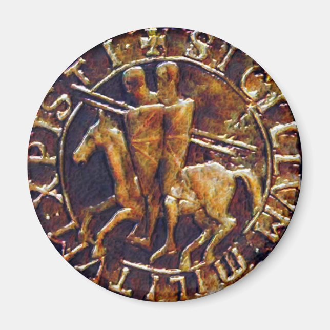 Mediaeval Seal of the Knights Templar Magnet (Front)