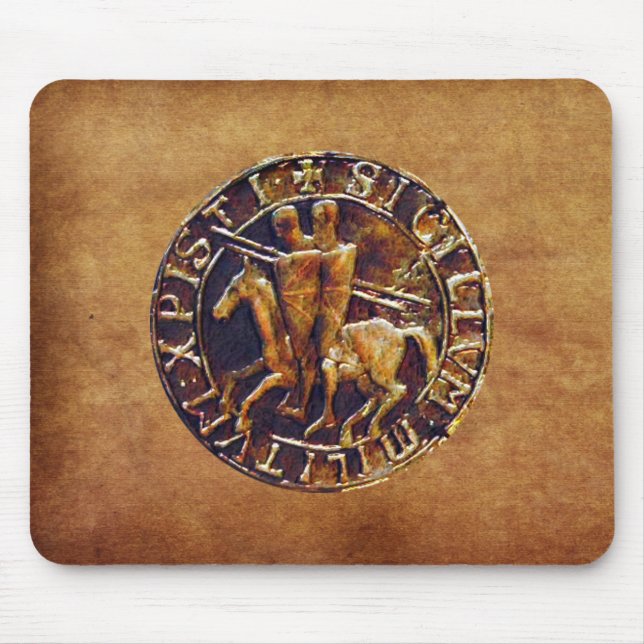 Mediaeval Seal of the Knights Templar Mouse Pad (Front)