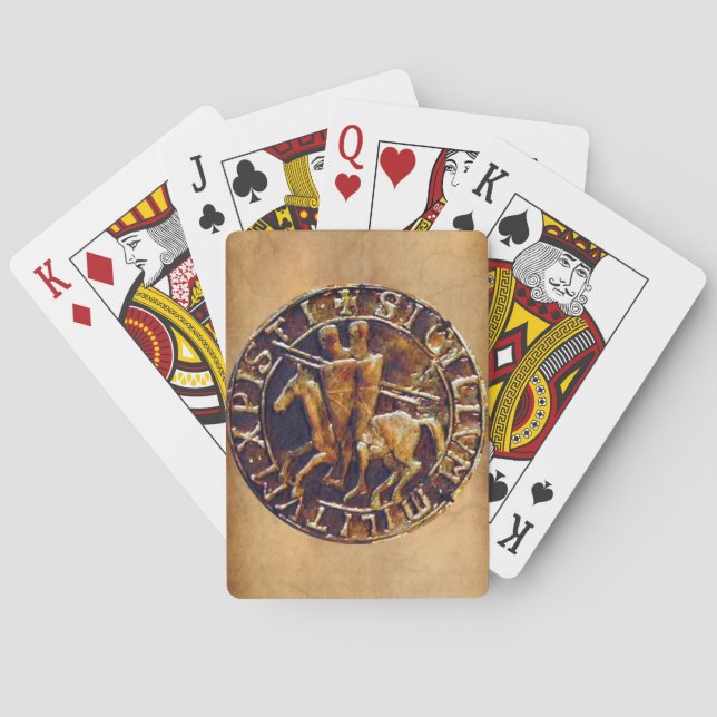 Mediaeval Seal of the Knights Templar Playing Cards (Back)