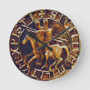 Mediaeval Seal of the Knights Templar Round Clock