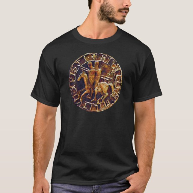 Mediaeval Seal of the Knights Templar T-Shirt (Front)