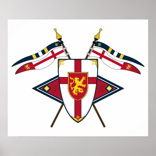 Mediaeval Shield and Flags Card Poster (Front)