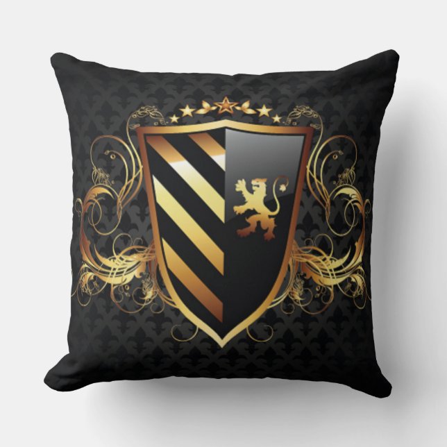 Mediaeval Shield Decorative Pillow (Front)