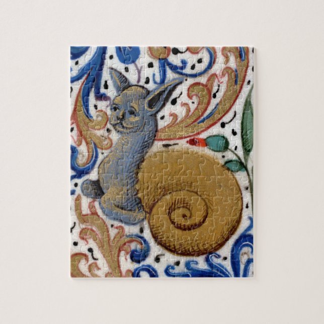 Mediaeval snail-cat puzzle (Vertical)