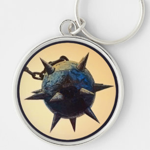 Mediaeval Spiked Ball and Chain Key Ring