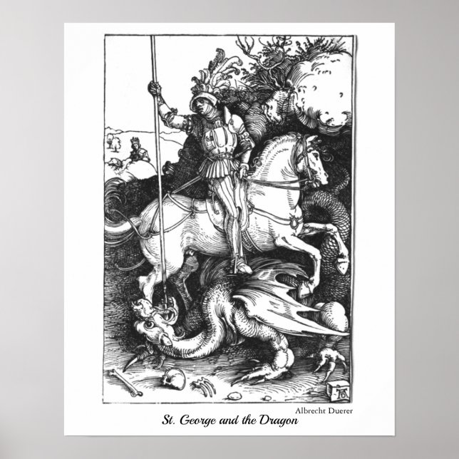 Mediaeval St. George and the Dragon Adult Colourin Poster (Front)
