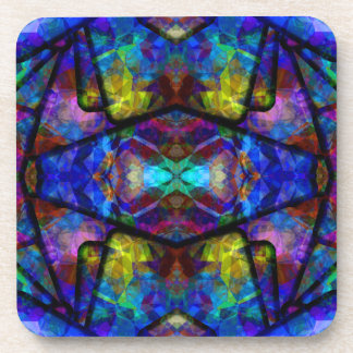 Mediaeval Stained Glass Digital Abstract Art Coaster