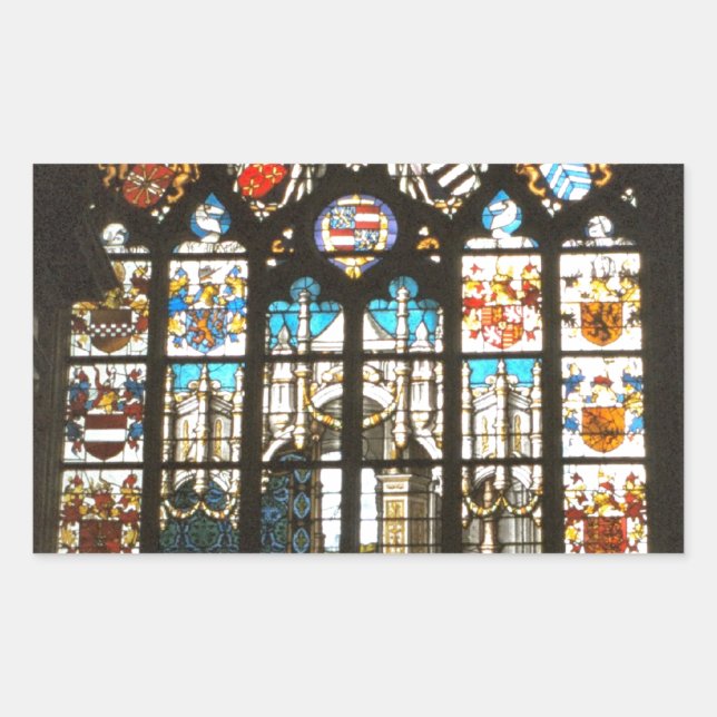 Mediaeval stained glass window, Holland Rectangular Sticker (Front)