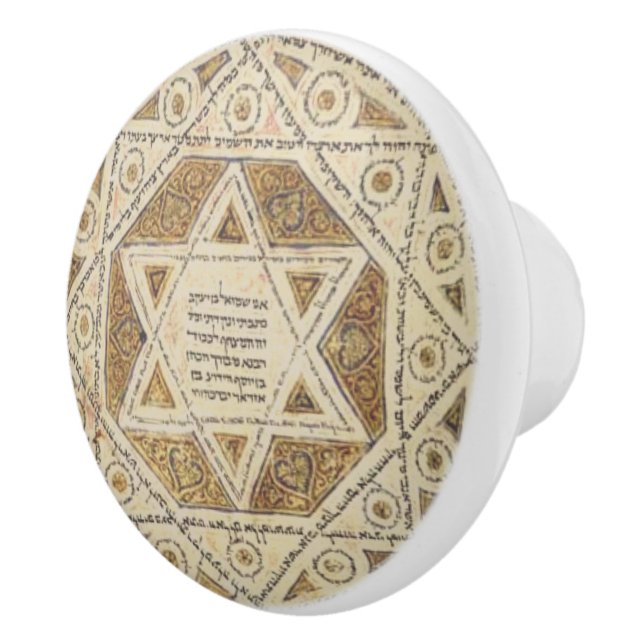 Mediaeval Star of David Ceramic Knob (Right)