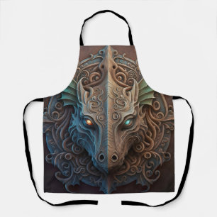 Mediaeval Stone Gargoyle Dragon Carving Apron