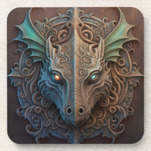 Mediaeval Stone Gargoyle Dragon Carving Coaster