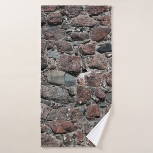 Mediaeval stone wall texture backgroundabstract, a bath towel