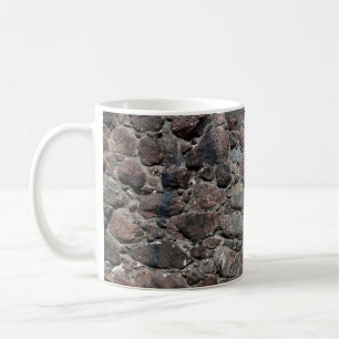 Mediaeval stone wall texture backgroundabstract, a coffee mug