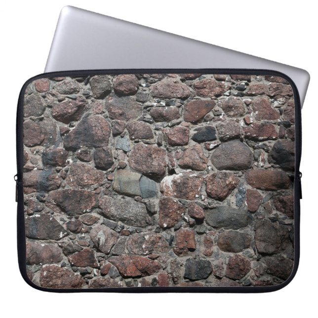 Mediaeval stone wall texture backgroundabstract, a laptop sleeve (Front)