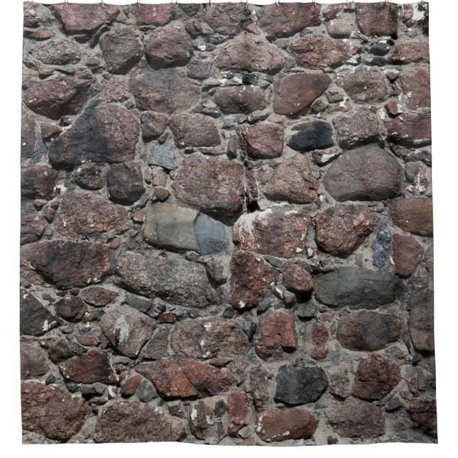 Mediaeval stone wall texture backgroundabstract, a shower curtain (Front)