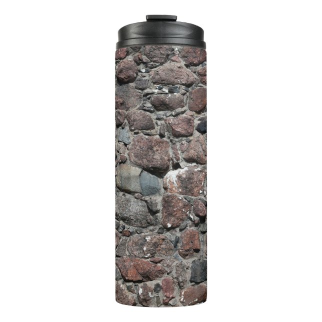 Mediaeval stone wall texture backgroundabstract, a thermal tumbler (Front)