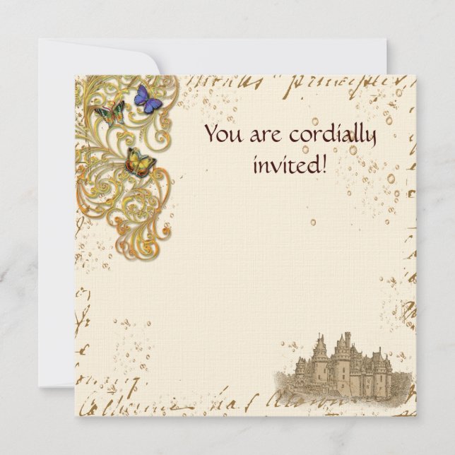 Mediaeval Storybook Castle Royal Invitation Card (Front)