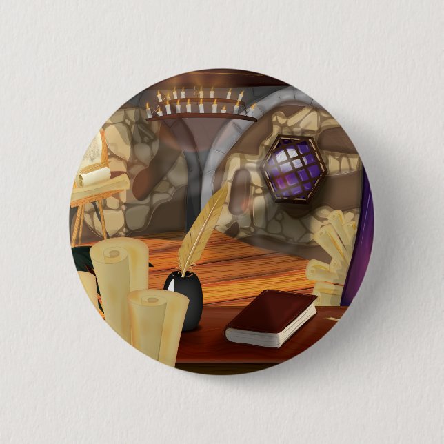 Mediaeval Study 6 Cm Round Badge (Front)