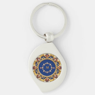 Mediaeval Style Artistic Golden Ornament Key Ring
