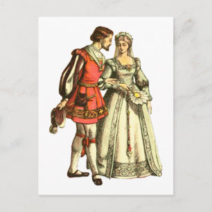 Mediaeval Style Illustration ~ Lord And Lady Postcard