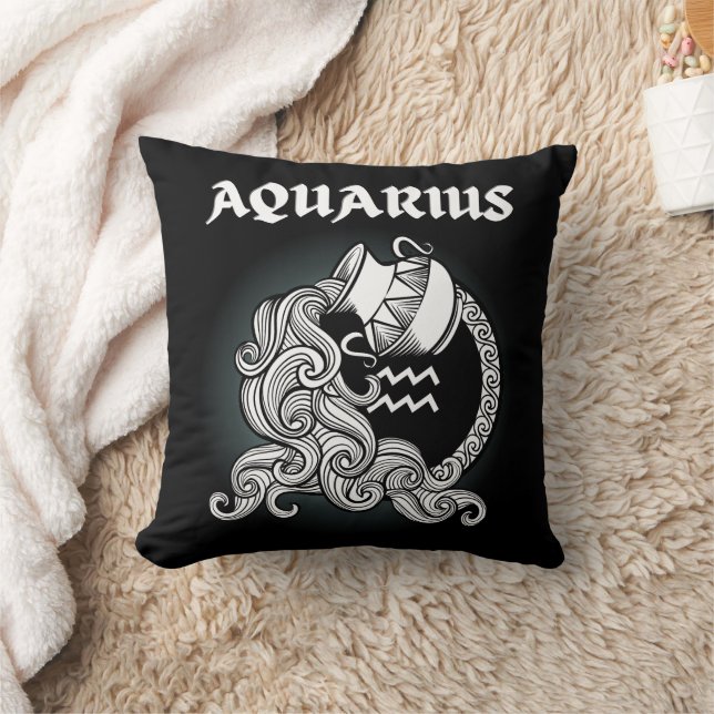 Mediaeval Style Zodiac Aquarius Cushion (Blanket)