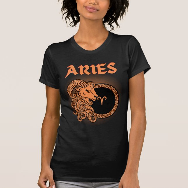 Mediaeval Style Zodiac Aries T-Shirt (Front)