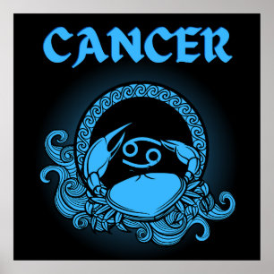 Mediaeval Style Zodiac Cancer Poster