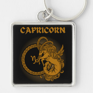 Mediaeval Style Zodiac Capricorn Key Ring