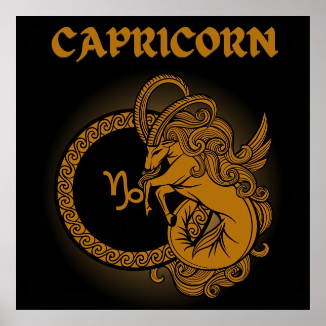 Mediaeval Style Zodiac Capricorn Poster (Front)