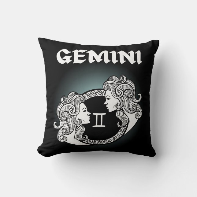 Mediaeval Style Zodiac Gemini Cushion (Front)