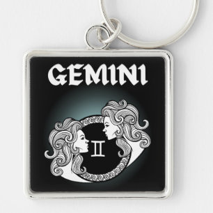 Mediaeval Style Zodiac Gemini Key Ring