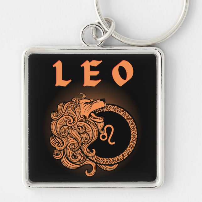 Mediaeval Style Zodiac Leo Key Ring (Front)
