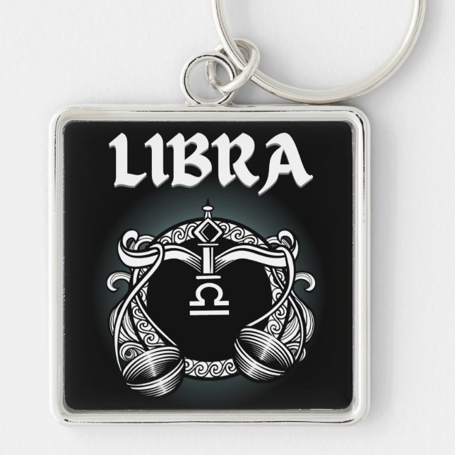 Mediaeval Style Zodiac Libra Key Ring (Front)
