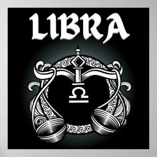 Mediaeval Style Zodiac Libra Poster
