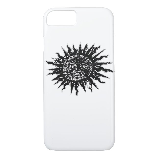 Mediaeval Sun Engraving - Whimsigoth Aesthetic - W Case-Mate iPhone Case (Back)