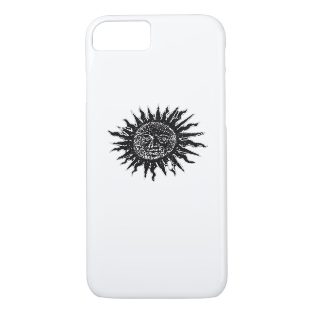 Mediaeval Sun Engraving - Whimsigoth Aesthetic - W Case-Mate iPhone Case (Back)