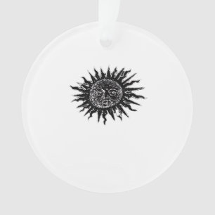 Mediaeval Sun Engraving - Whimsigoth Aesthetic - W Ornament
