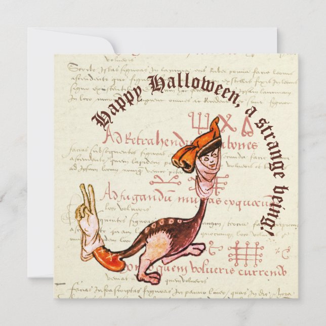 Mediaeval Surrealistic Halloween  Holiday Card (Front)