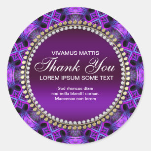 Mediaeval Tapestry Purple Thank You Sticker